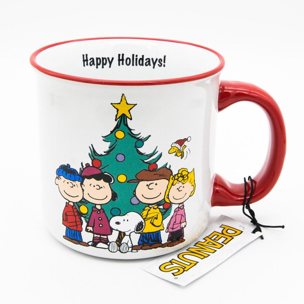 Peanuts Christmas Mug, Peanuts Gang Happy Holidays 23oz Ceramic Coffee Cup, New - Picture 1 of 9